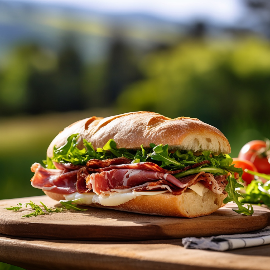 "Gourmet Brie, Prosciutto & Capocollo Ciabatta Sandwich" Recipe JimBot